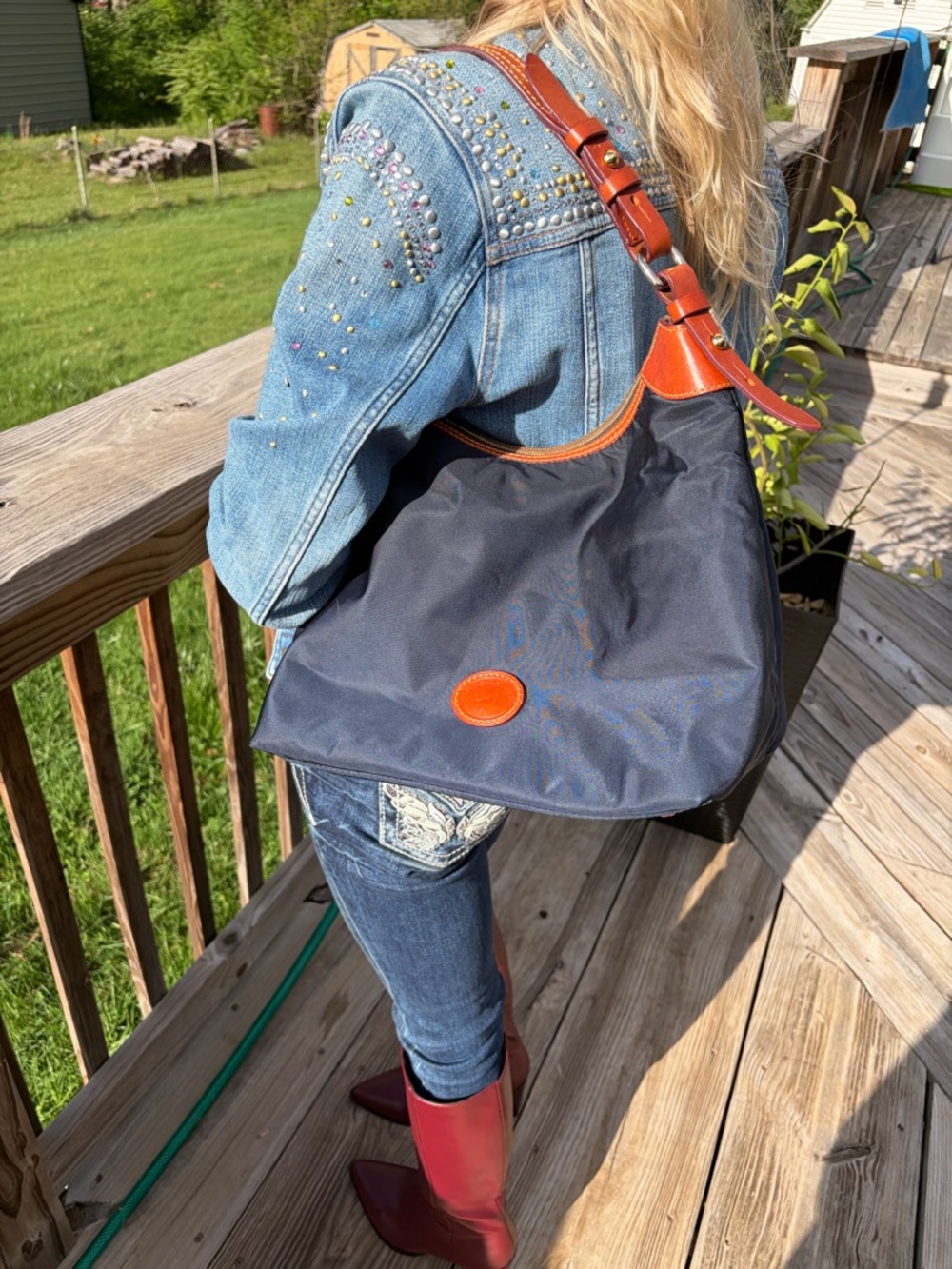 DOONEY BURKE Navy NYLON and leather straps Shoulder Bag